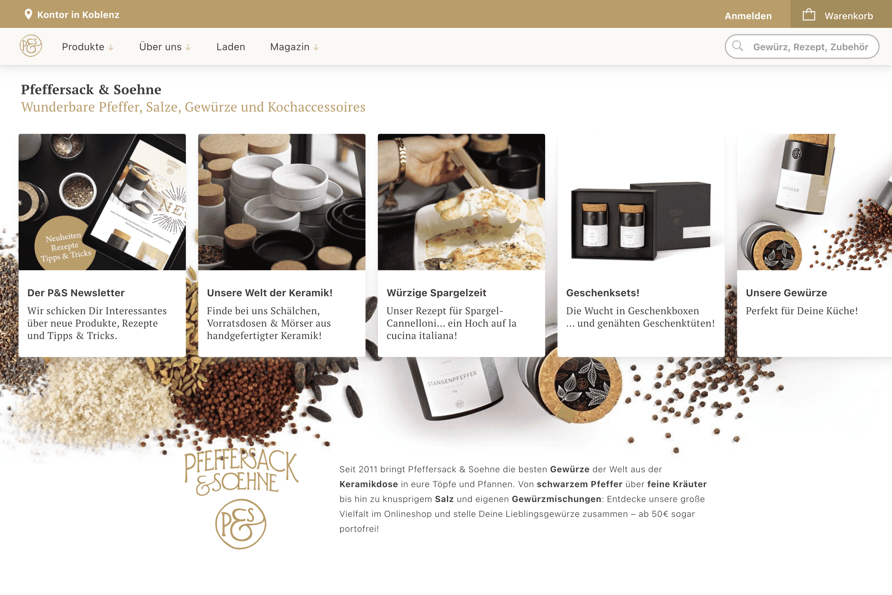 Shopify Beispiel - www.pfeffersackundsoehne.de