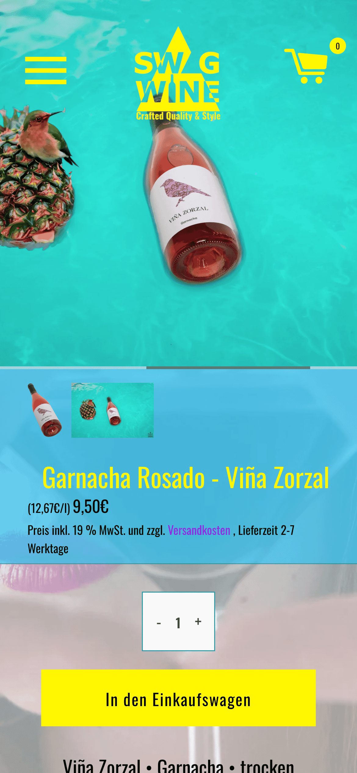 Shopify Beispiel - www.swagwine.de